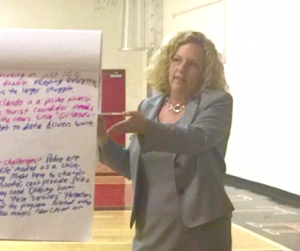 Cynthia Schmidt, J.D., lecturer and director of UCF’s Center for Law and Policy in the Department of Legal Studies, lead a breakout sessions at the Ceasefire Summit, a gun violence reduction strategy in Orlando.