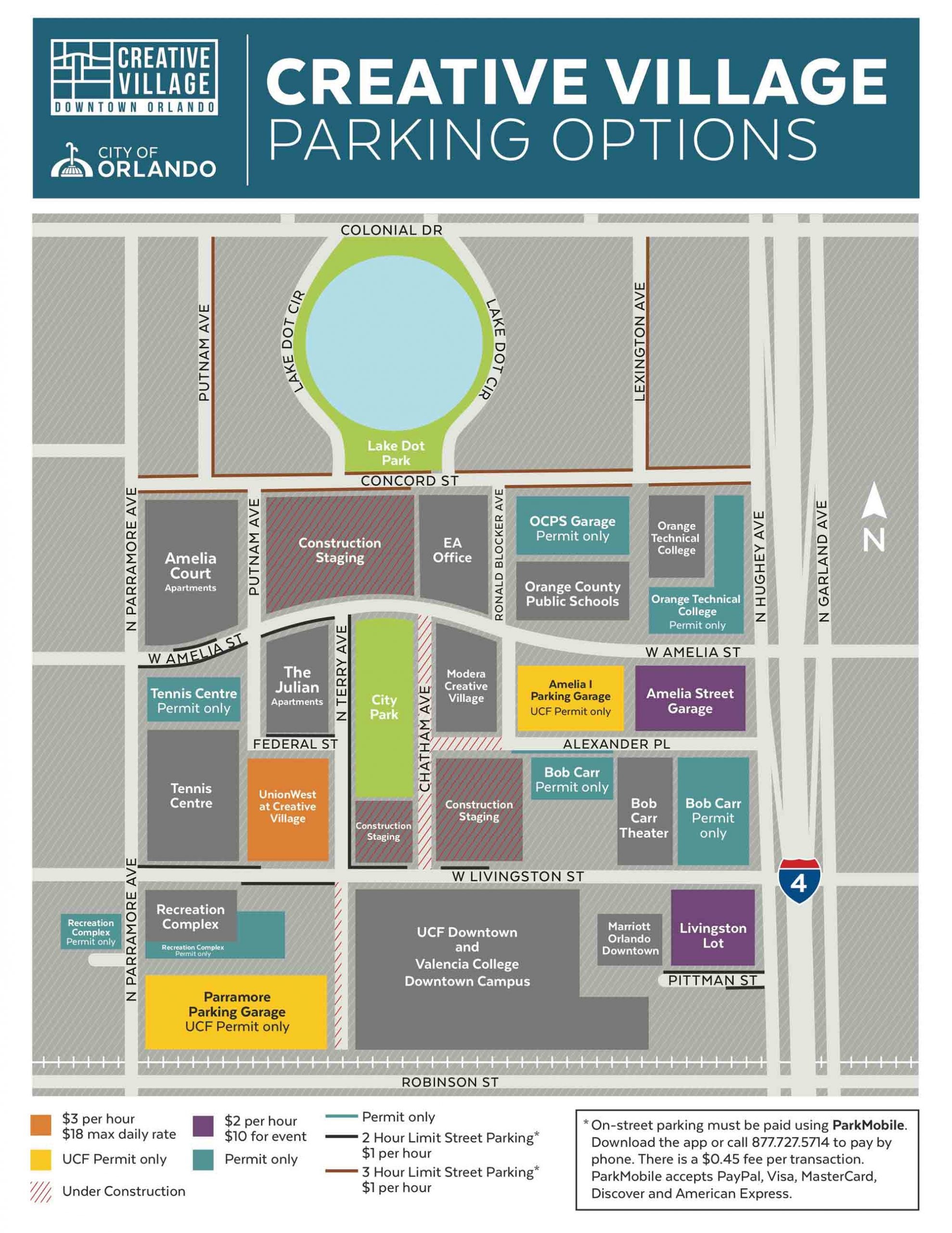 Creative Village Parking map