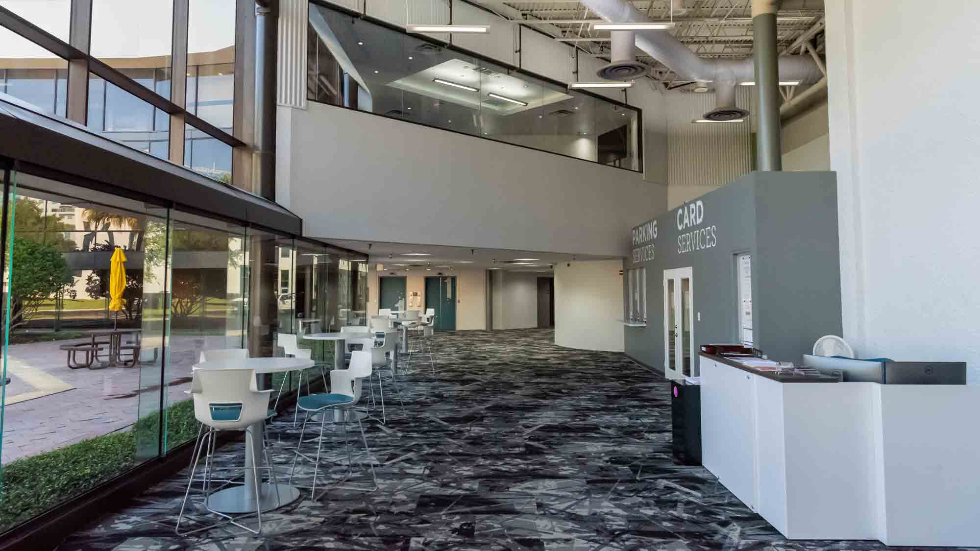 photo of communication and media building lobby