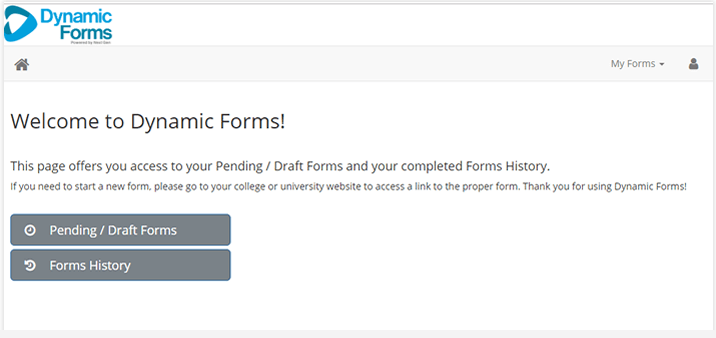 screenshot of dynamic forms dashboard