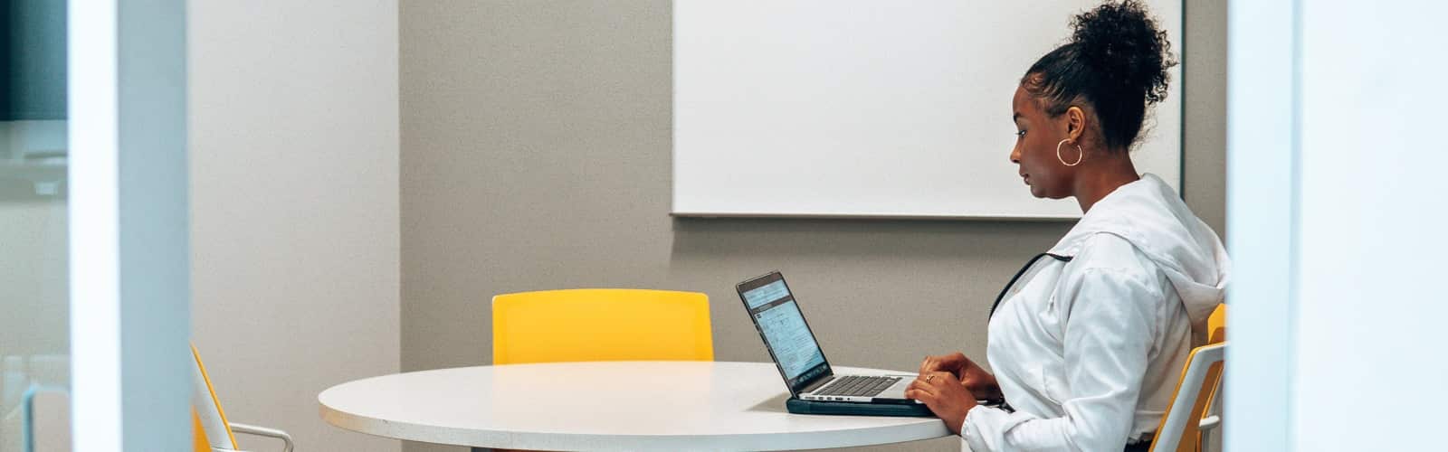 image of student at ucf study station