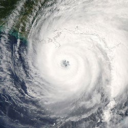 aerial view of hurricane