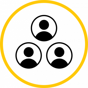 Icon of three avatars in circles