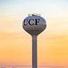 UCF water tower viewed at sunset