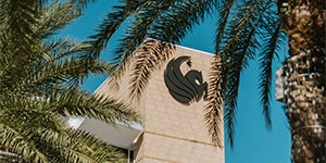 The UCF Pegasus logo on a building
