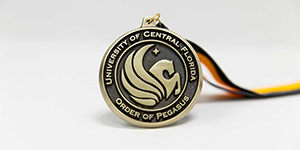Front facing view of the Order of Pegasus medal.