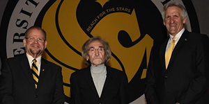 Founders Day awardee with President Cartwright and Provost Buckwalter