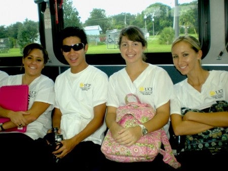 UCF nursing students on a recent bus tour of Apopka.