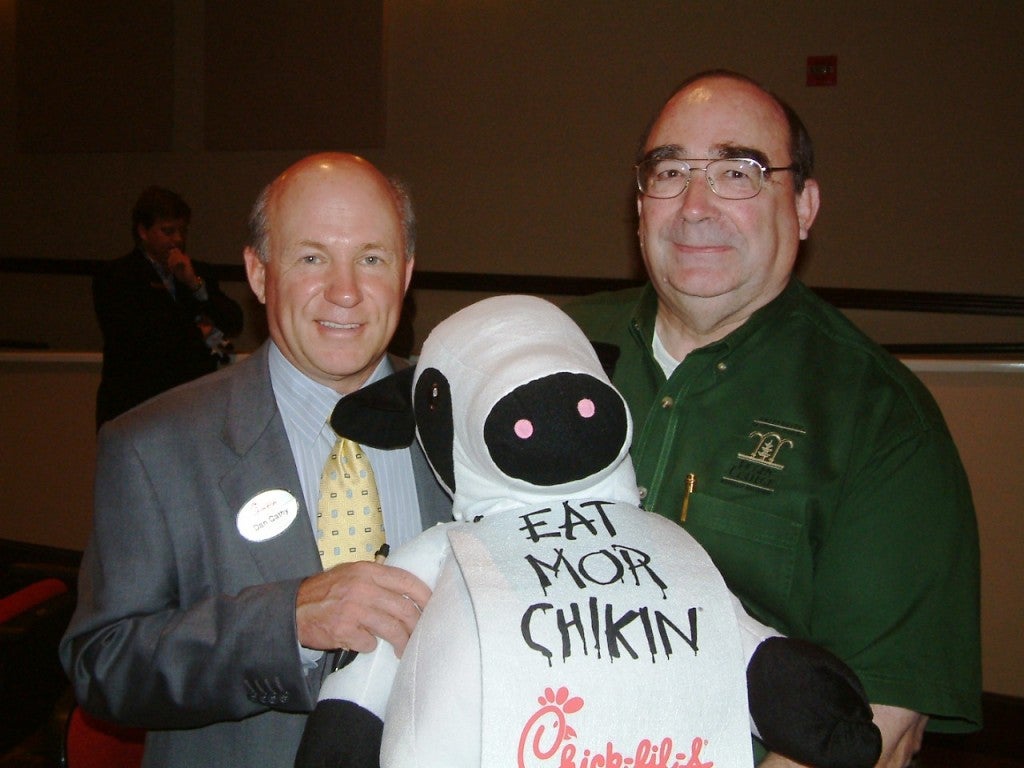 Chick-Fil-A President Dan Cathy with Rosen College's Dr. Duncan Dickson
