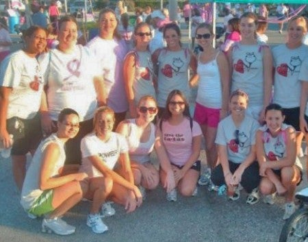 Members of the Student Nurses Association of UCF Cocoa at the Making Strides Against Breast Cancer Walk in BRevard county.