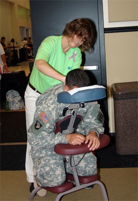 Attendees had the opportunity to receive a free massage.