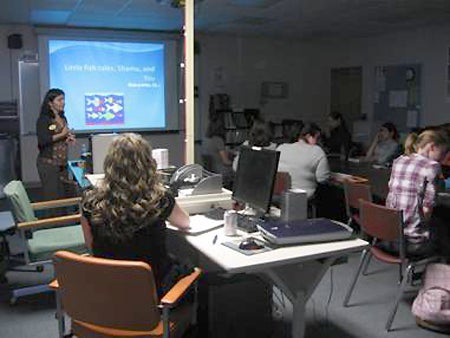 Patty Farris presented to a technical communication class.