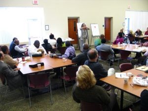 Hildy Gottlieb facilitated the workshop on collaboration and community engagement