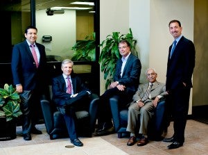 I-Corps program executive committee: Ivan Garibay, Cameron Ford, Tom O’Neal, Pallavoor “Vaidy” Vaidyanathan and Oscar Rodriguez. Not pictured, Timothy Kotnour and Michael O’Donnell.