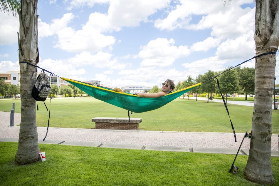 Take advantage of the palm trees on Memory Mall by bringing along a hammock and relaxing in the shade.