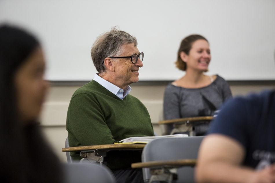 Bill Gates at UCF student desk