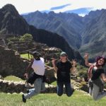 Andrea Bances-Monard, Caterina Vadell and Rondell Thorpe enjoy some sightseeing during their chemistry exchange in Peru.