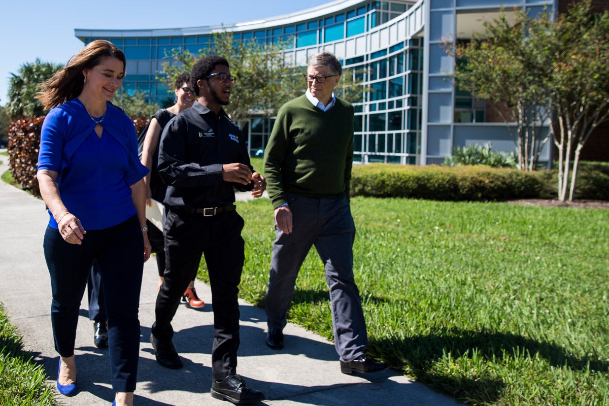 After visiting campus last fall, Bill Gates praised UCF for being a pioneer in creating greater access to low-cost, high-quality education with a focus on student success. (Photo by Nick Leyva ’15)