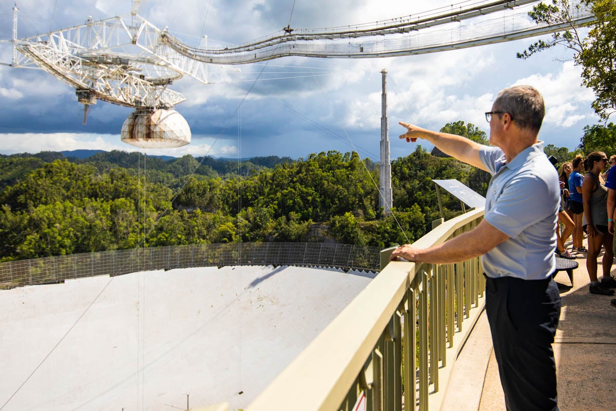 After partnering with two other institutions to manage the Arecibo Observatory earlier this year, UCF President Dale Whittaker traveled to Puerto Rico for a visit to the facility.