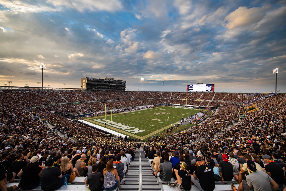 During the American Athletic Conference title game against Memphis, 45,176 fans packed the stands as UCF secured a 56 -41 victory
