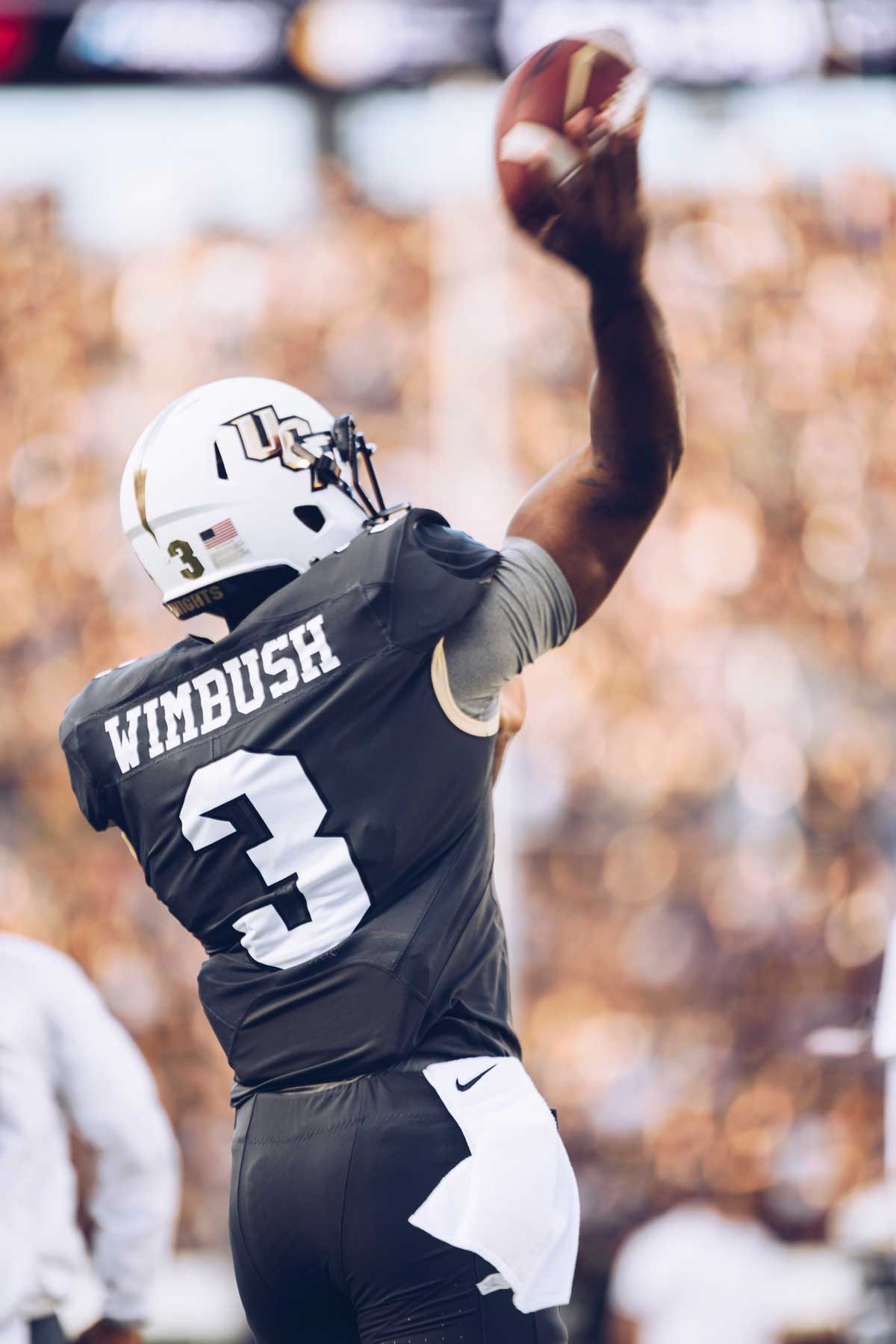 Redshirt senior quarterback Brandon Wimbush throws the football