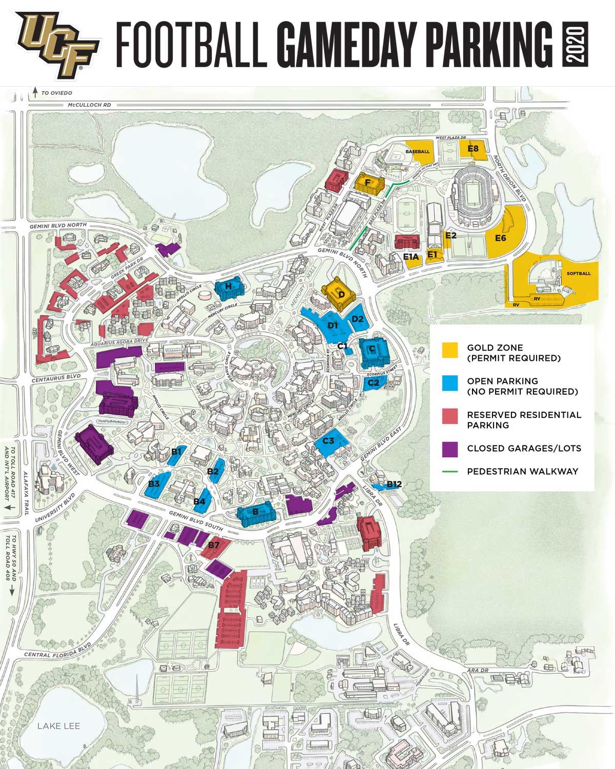 game day parking map