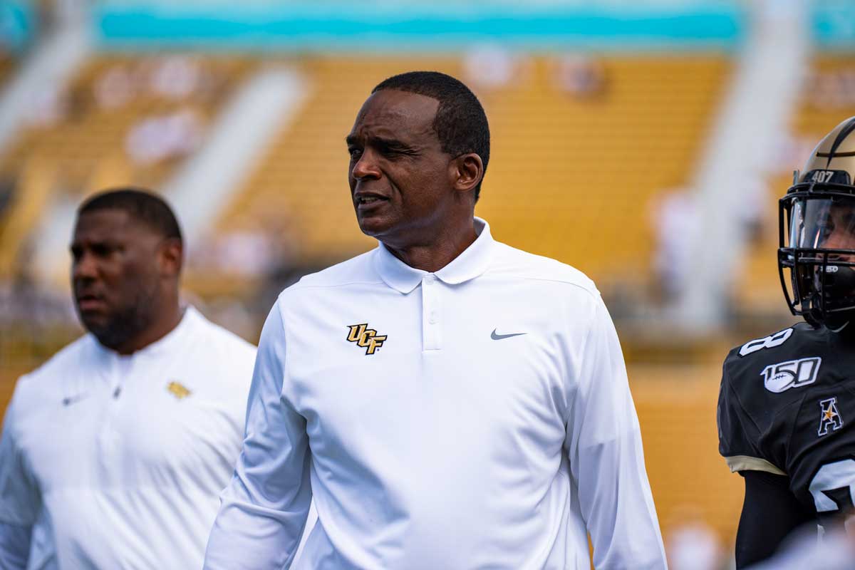Randy Shannon in white UCF Nike pullover