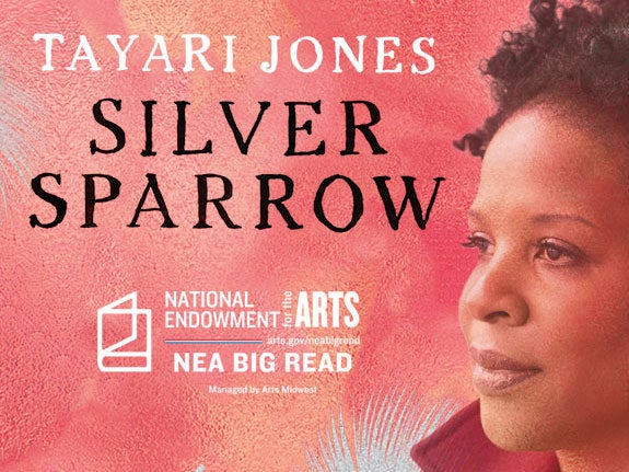 Silver Sparrow text and Tayari Jones' face