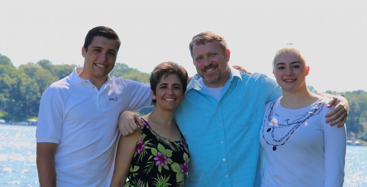 Jeffrey Stout with his family