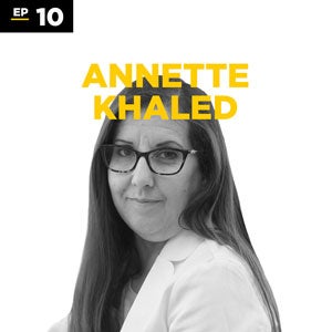 black and white headshot of Annette Khaled for episode 10