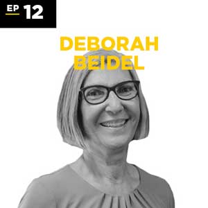 black and white headshot of Deborah Biedel for Episode 12