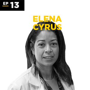 black and white headshot of Elena Cyrus for Episode 13