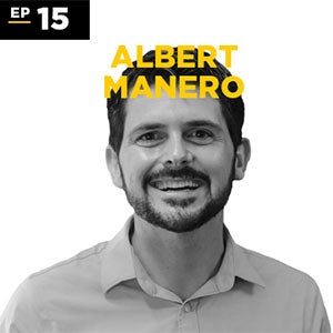 black and white headshot of Albert Manero for Episode 15