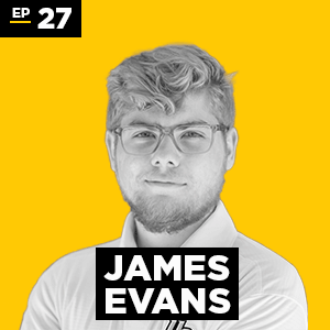 black and white headshot of James Evans