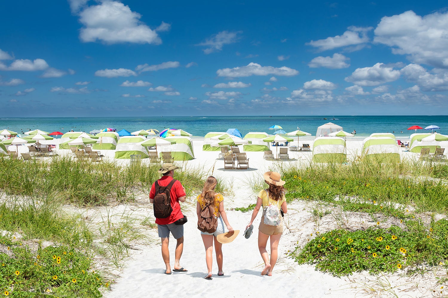 Florida tourists on the beach