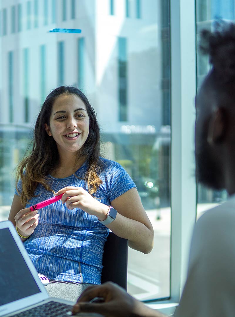 Students discussing the quality of a course.