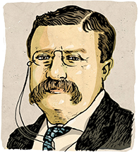An illustration of former President Theodore Roosevelt