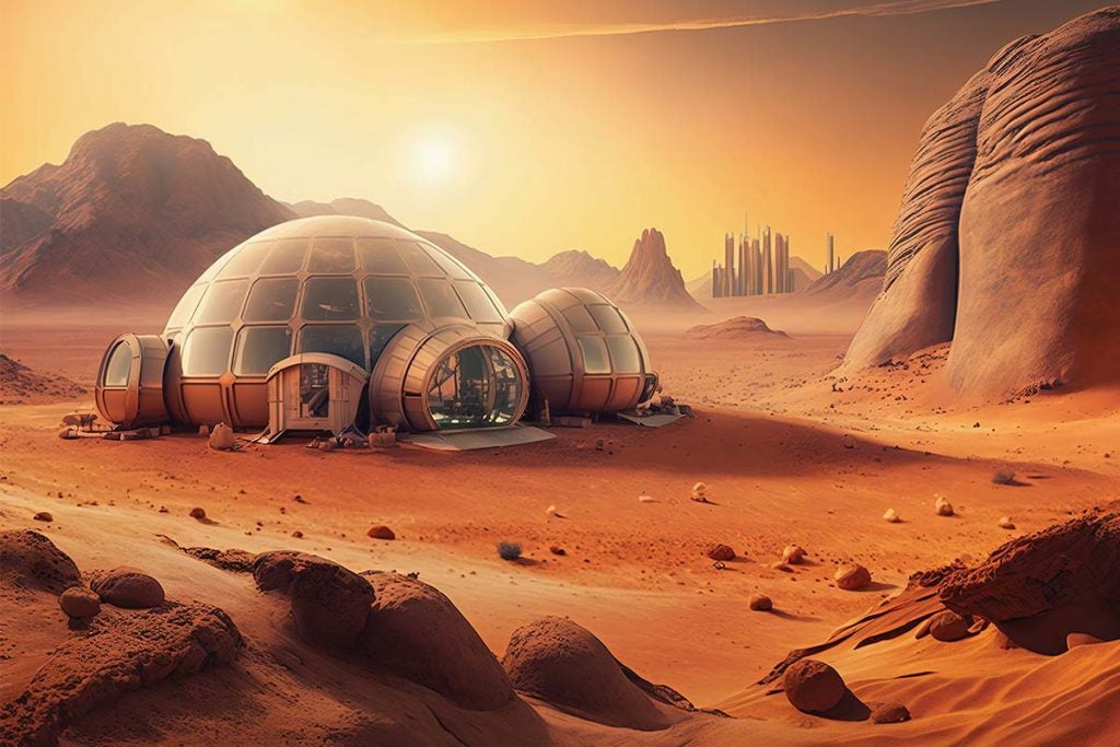 A rendering of a home on Mars