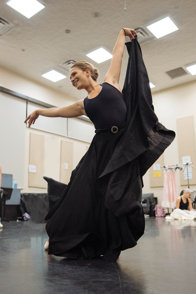 A dancer rehearses for UCF Celebrates the Arts, an annual creative showcase.