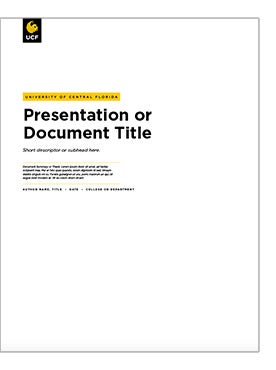 Cover Sheet Templates | University of Central Florida Brand Guide