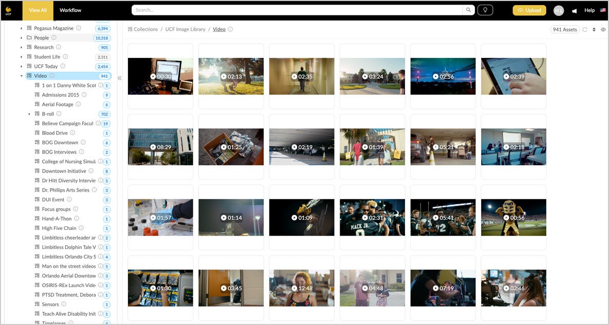 MediaGraph web page showing video thumbnails