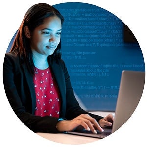 Female student on laptop