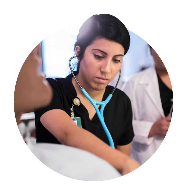 Female nurse with stethoscope