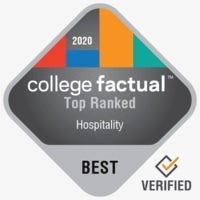 College Factual top ranked in hospitality badge
