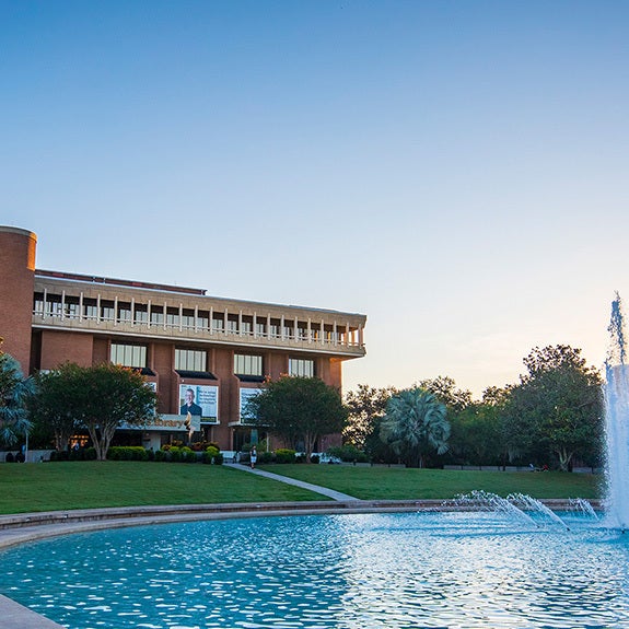 Library and Reflecting Pond