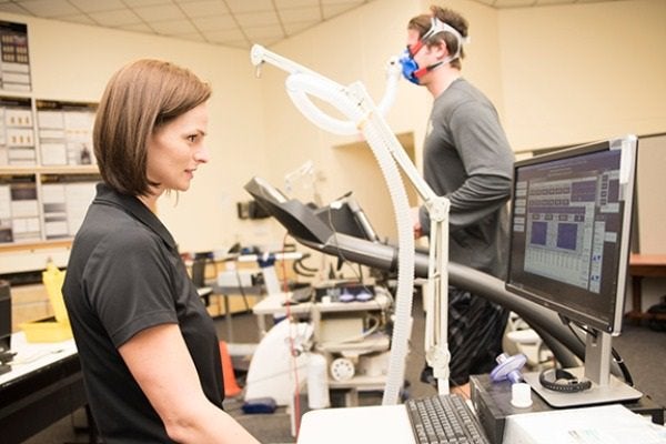 Health Professions and Sciences Staff working in Kinesiology lab