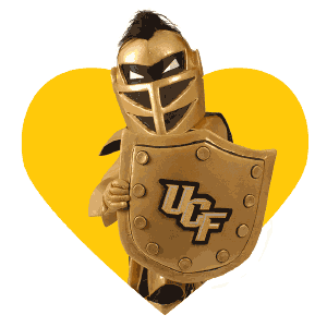 GIF of UCF's Knightro in a heart