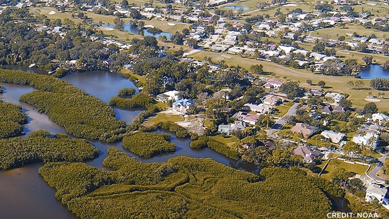 aerial photo of Florida coastline