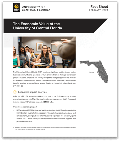 Fact Sheet of Lightcast’s Economic Impact Study for Higher Education