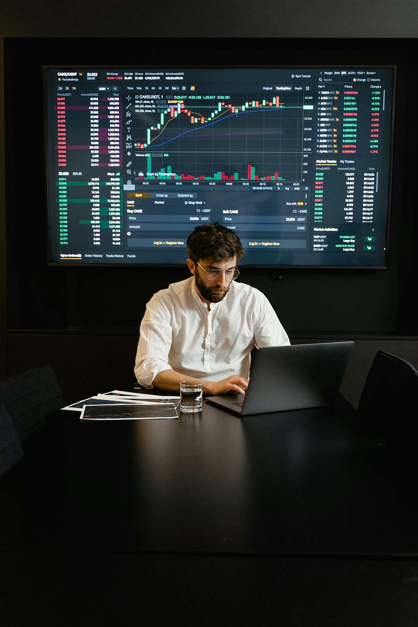 An engineer is working on Stock market.